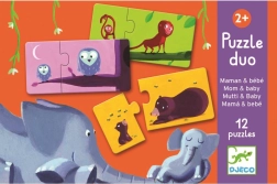 Puzzle Djeco Zwierzęce mamusie i młode 12x2 elementów