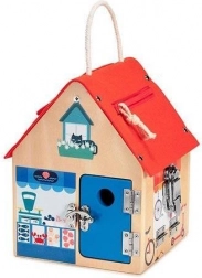 Lilliputiens drewniany domek manipulacyjny z zamkami z lisiczką 3+