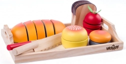 Drewniany zestaw do krojenia śniadania