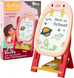 Dwustronna magnetyczna tablica z grami dla dzieci różowa