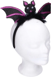 Karnawałowy zestaw – opaska z ozdobą nietoperza, fioletowa
