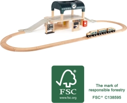 drewniana kolejka z dworcowym zestawem small foot