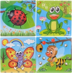 Drewniane puzzle zwierzątka 9 elementów