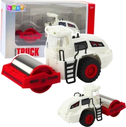 Budowlany walec parowy z metalowym wałem, światłami i dźwiękami