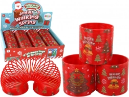 Kultowa czerwona sprężynka z motywem świątecznym 6 cm