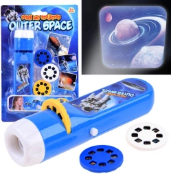 Dziecięca latarka-projektor z motywami kosmicznymi