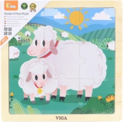VIGA drewniane puzzle owieczki – 9 elementów