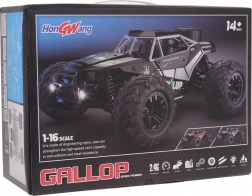 RC crawler GALLOP 1:16 4x4 z metalową karoserią – Czerwona