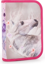 Jednopoziomowy piórnik szkolny OXYBAG Koń Romantic