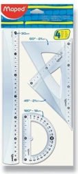 Maped zestaw linijek Classic, 4‑częściowy przezroczysty