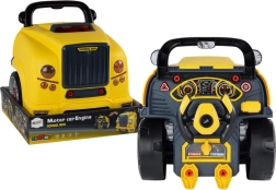 Dziecięcy autobus montażowy – żółty bus warsztatowy z silnikiem do rozkręcania