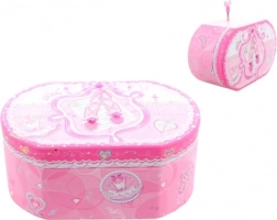Różowa muzyczna szkatułka na biżuterię z baletnicą