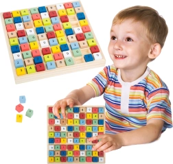 Small Foot drewniane sudoku z kolorowymi klockami