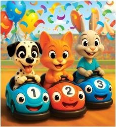 Drewniane puzzle Szczęśliwy wyścig 20 elementów WOODEN CITY