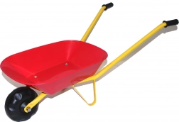 Taczka dziecięca z plastikową skrzynią – czerwona