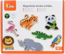 Drewniane magnesy dzikie zwierzęta Viga