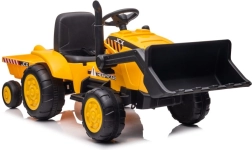 Elektryczny traktor dla dzieci z przyczepą żółty