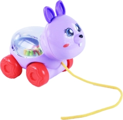 Króliszek na sznurku z kolorowymi kuleczkami