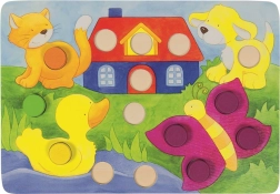 GOKI Gra wkładanka z kostką Kolory