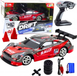 Wyścigowe auto RC do driftu, czerwono-czarne, 30 km/h, 1:16