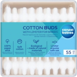 Patyczki higieniczne z ogranicznikiem dla dzieci CANPOL BABIES, papierowe, 55 szt.