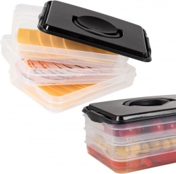 Trzypoziomowe pudełko na wędliny i sery 3×600 ml