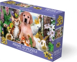 3D puzzle zwierzęta domowe 100 elementów