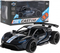 Metalowy samochodzik z napędem typu pull-back 1:32 z gumowymi oponami i efektami dźwiękowymi – Power