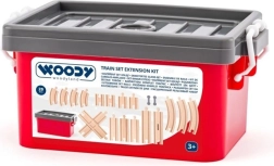 Woodyland zestaw drewnianych torów w plastikowym pudełku - 20 szt.