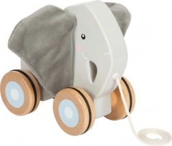 Drewniana zabawka do ciągnięcia Słoń z szeleszczącymi uszkami