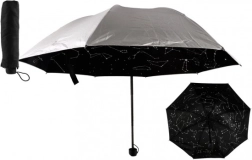 Składany parasol z konstelacjami, srebrny, 25 cm