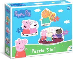 Puzzle Świnka Peppa – przyjaciele 3w1 (2, 3 i 4 elementy)