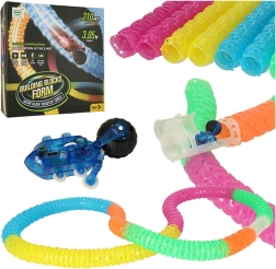 Zestaw konstrukcyjny dla dzieci – Elastyczny tor wyścigowy z szybkim autkiem