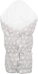 Klasyczny wiązany rożek New Baby Gwiazdki szaro-biały