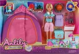 Lalka z namiotem i efektami, zestaw 30 cm