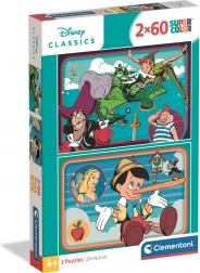 Puzzle Disney klasyczne bajki 2×60 elementów CLEMENTONI