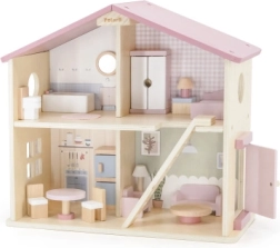 Viga PolarB duży drewniany domek dla lalek, 17 elementów