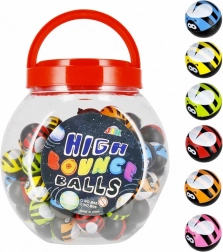 Skacząca piłeczka Biedronka 3 cm w pudełku – kolorowy mix