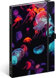 NOTIQUE notes w linie 13 × 21 cm z gumką i pętelką