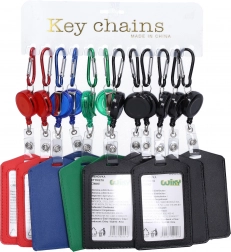 Brelok do kluczy z rozciąganym rollerem i karabińczykiem