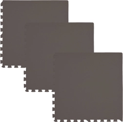 Piankowa mata HUMBI 180 × 60, duże wodoodporne puzzle, bezpieczna, 3 szt., brązowa