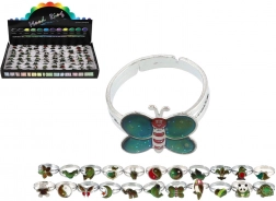 Regulowany pierścionek zmieniający kolor w zależności od temperatury – mix wzorów