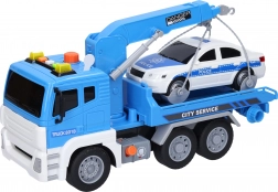 Ciągnik z samochodem i efektami