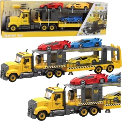 Składana laweta z światłami, dźwiękami i sportowymi autami