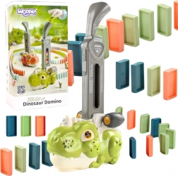 Woopie elektryczna lokomotywa do klocków domina dinozaur zielony