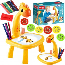 Projektorowy stolik do rysowania Żyrafa z flamastrami WOOPIE