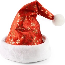 Czapka świąteczna ze złotymi płatkami