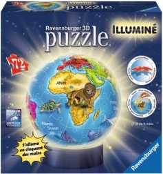 Ravensburger 3D Świecąca kula do puzzli Globus 72 elementy