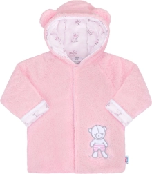 Zimowa niemowlęca kurtka z kapturem New Baby Nice Bear, różowa