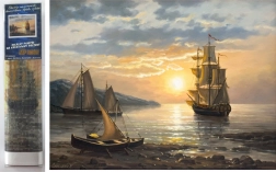 Malowanie diamentowe – żaglówka 30 × 40 cm